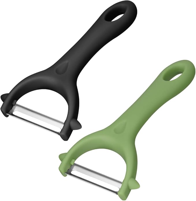 AUAUY 2PCS Potato Peeler, Y-Shaped Swivel Vegetable Peeler, Green + Black