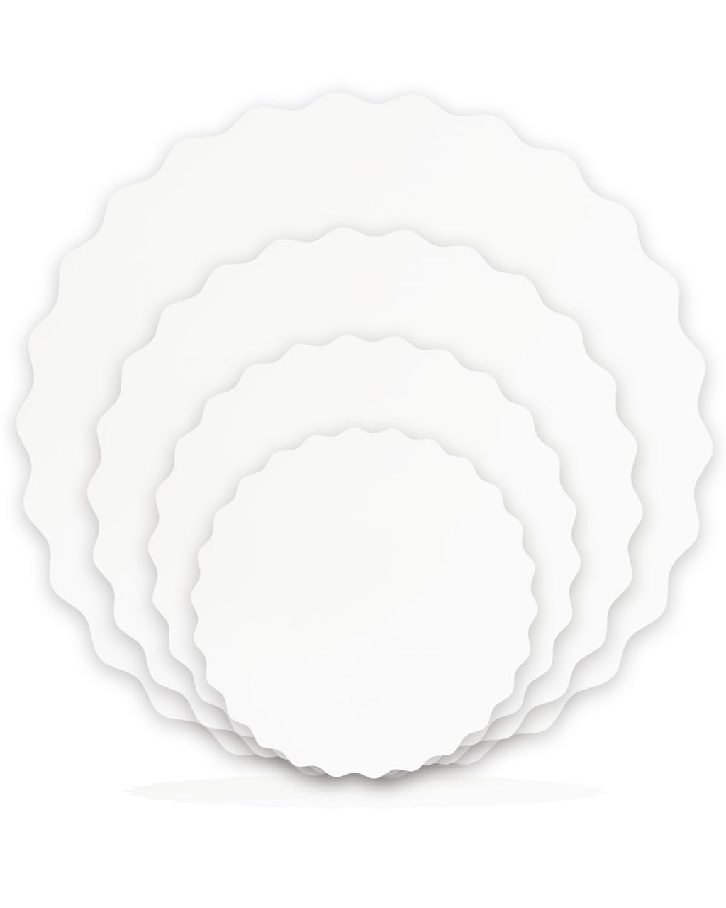 qiqee 10 Inch White Wave Cake Boards Round 50-Packs Circles Rounds Base Food-Grade Cardboard Wave Cake Plate（Thinner But Stronger）