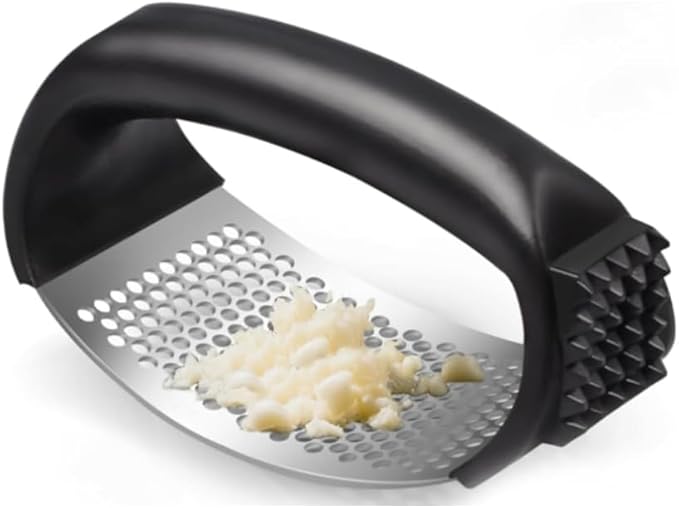 Garlic press Equipped with Soft Ergonomic Handle, black