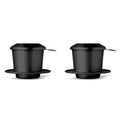 Birdee Phin Coffee Filter Set – Pack of 2, 6 oz Aluminum Black Vietnamese Coffee Maker