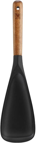 WAGENSTEIGER Silicone Long Head Cooking & Serving Spoon with Wooden Handles: Multi-Functional Design, Silicone Rounded Spatula for Mixing, Scoop, and Scrape, Great for Stir Frying