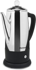 Elite Gourmet EC812 Electric 12-Cup Coffee Percolator, Stainless Steel