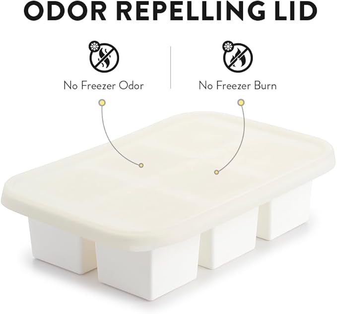 BLOXX Silicone Ice Cube Tray with Lid for Freezer | BPA Free Ice Cube Tray Mold Makes 2in Cubes | Stackable Ice Cube Molds is Dishwasher Safe | Easy release 6 Flexible Ice Cube Trays for Freezer