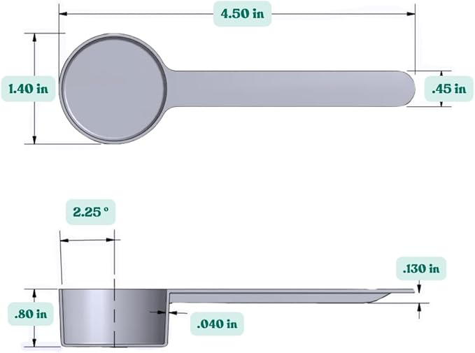 Supplement and Supply 18 mL (18 CC) Long Handle Plastic Measuring Spoon for Coffee, Protein Powder, Pet Food, Spices, Grains, Dry Goods – Food-Grade BPA-Free (Pack of 1)