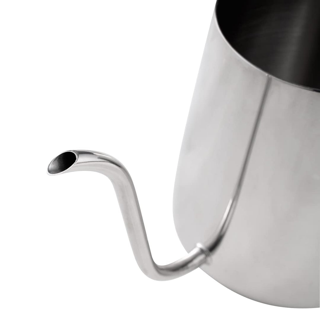 Restaurantware Pour Over Kettle Pack of 1 Stainless Steel 12 oz Precision Spout Gooseneck Coffee Kettle With Ergonomic Handle, Corrosion-Resistant for Artisan Brewing, Silver