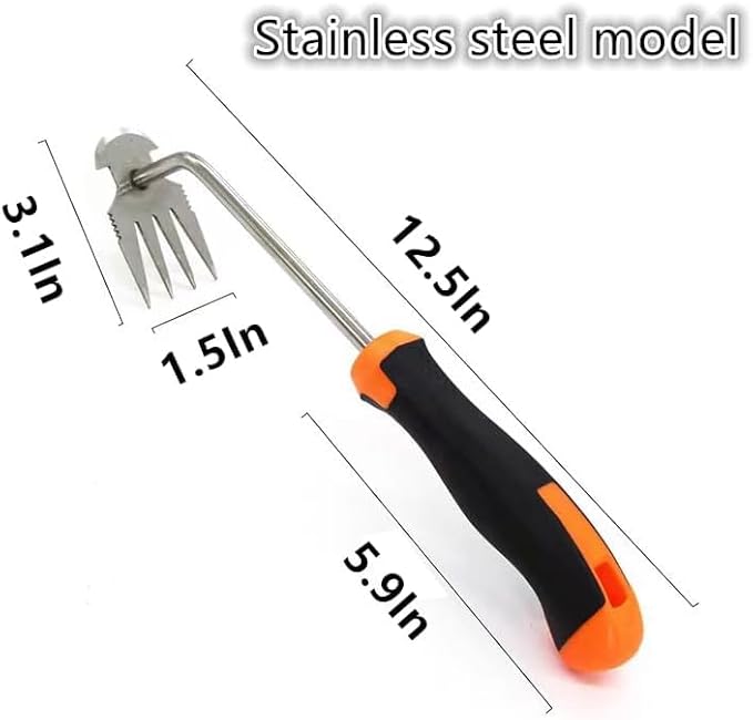 Carrie Rowe Weed Remover Tool,Garden Weed Tool, Portable Garden Weeding Tool for Vegetable Gardening Backyard Farm Planting & Weeding (Rubber Handle)