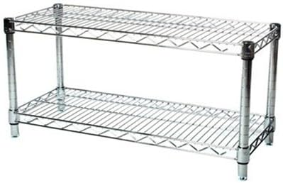 Shelving Inc. 14" d x 36" w Chrome Wire Shelving with 2 Tier Shelves