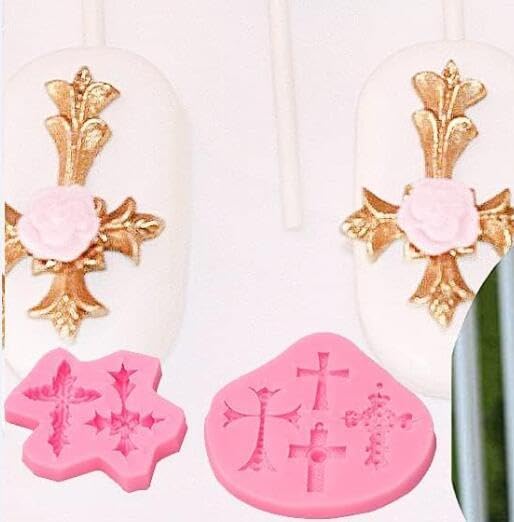 Cross Molds Silicone Fondat Cake Chocolate Mold 2pcs for Baptism Party Supplies