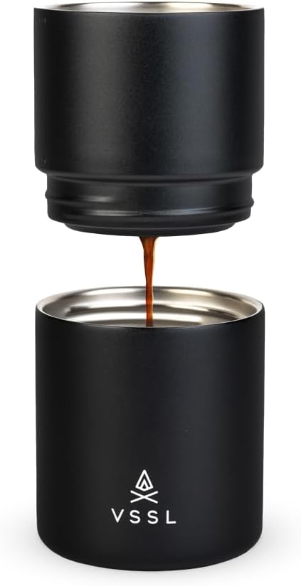 VSSL Nest Pour Over Coffee Maker, Transportable and Compact Pour Over Coffee Maker (black, Nest Pour Over Coffee Set)