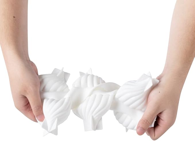 Restaurantware-Pastry Tek 6 Cavities Spiral Silicone Mold, 1 Oven-Ready Spiral Mold - Flexible, Freezable, White Silicone Spiral Jello Mold, Easy Release, For Baking