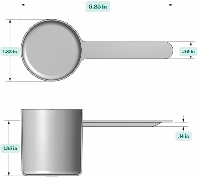 Supplement and Supply 67 mL (67 CC | 2.27 Oz.) Long Handle Plastic Measuring Scoop for Coffee, Protein Powder, Pet Food, Spices, Grains, Dry Goods – Food-Grade BPA-Free (Pack of 5)