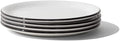 Made In Cookware - Set of 4 - Bread and Butter Plates - White With Black Rim - Porcelain England