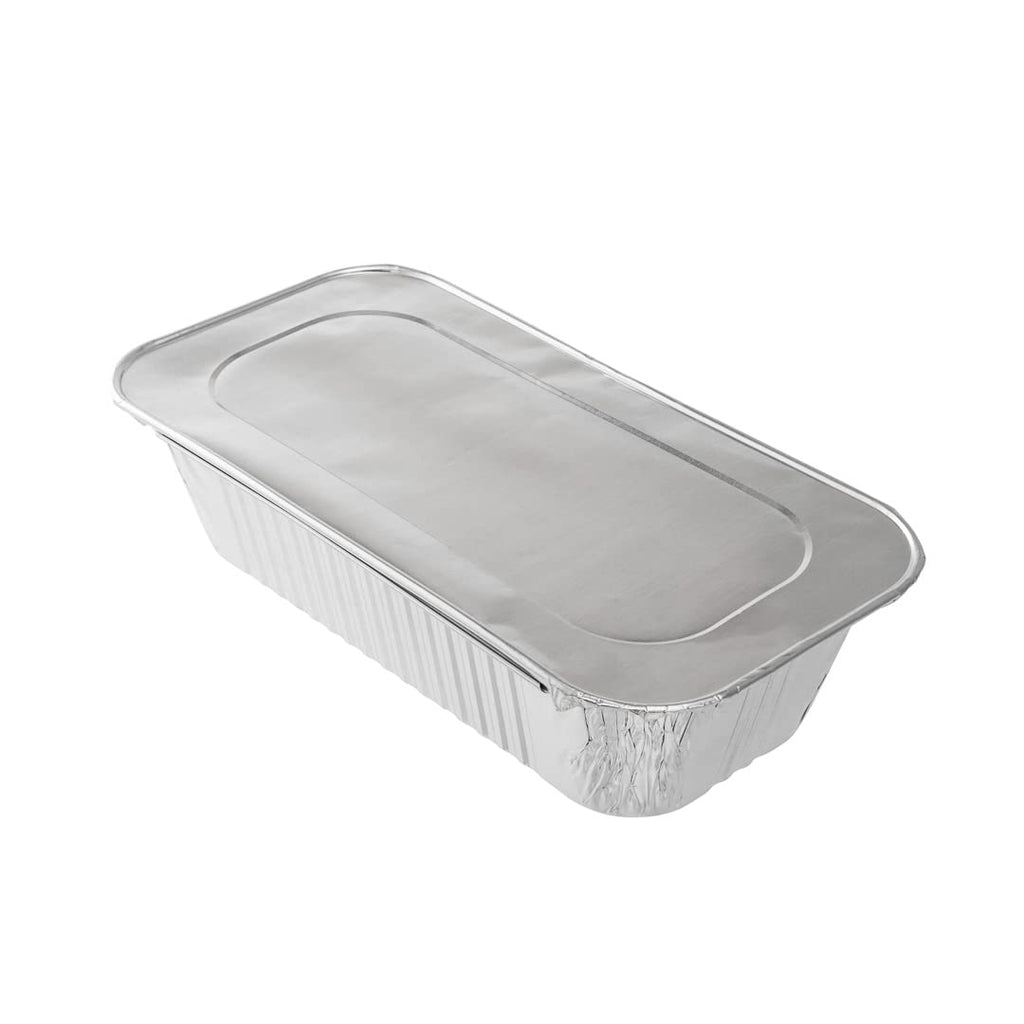Restaurantware Aluminum Pan Cover 25 Count 12.69 x 6.56 Inch Oven Friendly Disposable Pan Lid 1/3 Size Foil Lid Temperature-Sealing Silver For Catering And Food Storage