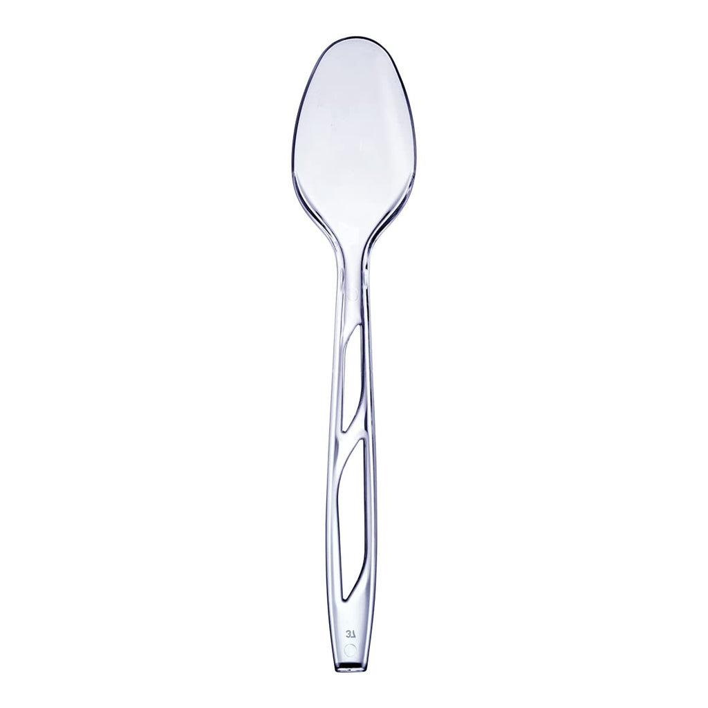 GUSTO [200 Count] Premium Heavyweight Spoons Plastic Disposable, Clear Plastic Spoons Heavy Duty, Perfect for Parties, Events, and Catering (Formerly Comfy Package)