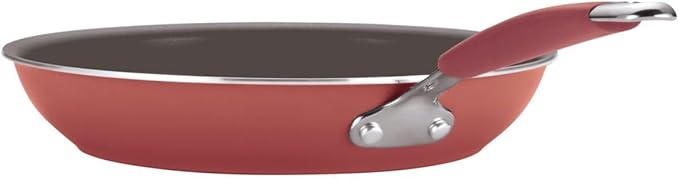 Rachael Ray Cucina Nonstick Cookware, Cranberry Red Pots and Pans Set, 12-Piece