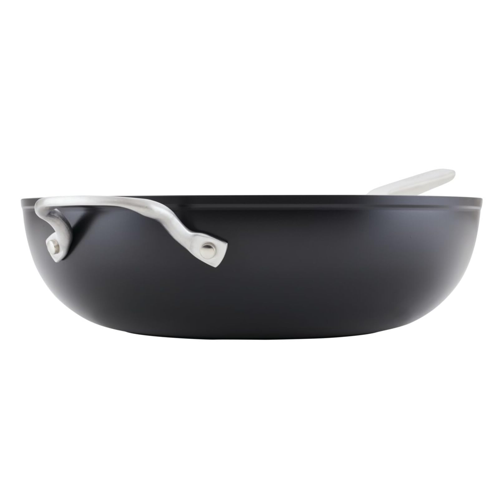 KitchenAid Hard-Anodized Induction Nonstick Stir Fry Pan/Wok with Helper Handle, 12.25-Inch, Matte Black