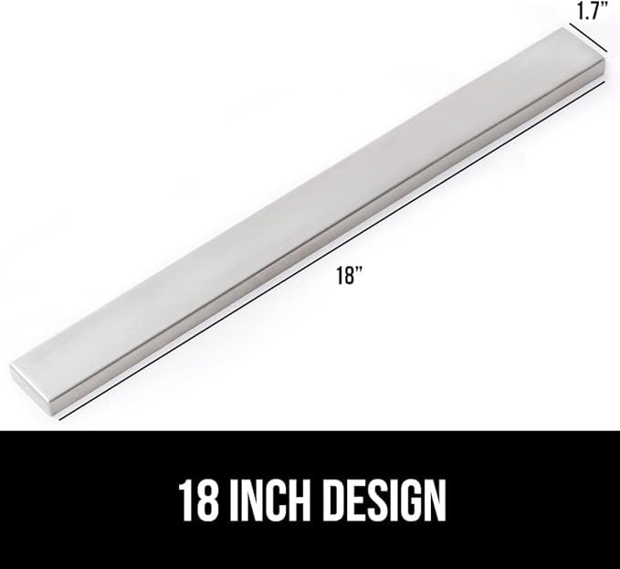 GORILLA GRIP 304 Stainless Steel Heavy Duty Magnetic Knife Holder, 18 Inch Strip, Secure Wall Mounted Bar for Knives, Tools, Holds Up to 6 lbs, Kitchen Organizer, Easy Installation, Screws Included