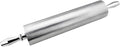 New Star Foodservice 13 Inch Aluminum Rolling Pin, Extra Heavy Duty Restaurant Grade Dough Roller with Rotating Barrel and Handles, Silver