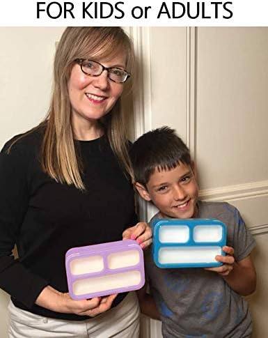 kinsho Small Snack Box Container for Kids Toddlers Set of 2 (Purple + Blue)