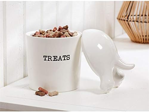 Dog Tail Treat Canister - Ceramic Dog Treat Jar