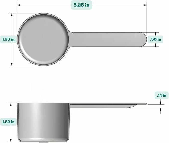 Supplement and Supply 55 mL (55 CC | 1.86 Oz.) Long Handle Plastic Measuring Scoop for Coffee, Protein Powder, Pet Food, Spices, Grains, Dry Goods – Food-Grade BPA-Free (Pack of 10)
