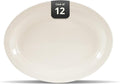 IRESTAURANT PLUS Stoneware Narrow Rim Commercial Grade Dinnerware (America White, Platter 13.5" x 10.5")