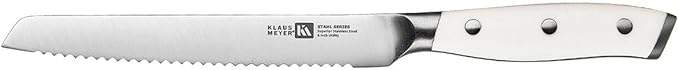 Klaus Meyer 6 Inch Serrated Utility Knife, Bread and Tomato Knife(White)
