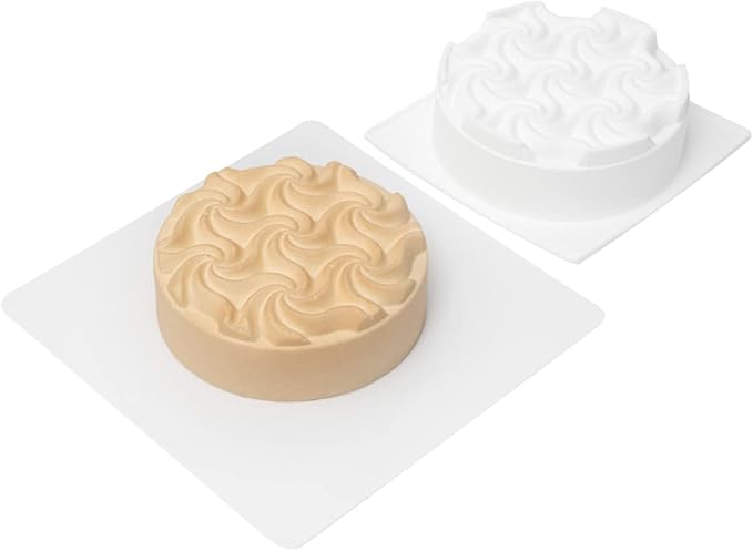 Pastry Tek 6.8 Inch Swirl Cake Pan, 1 Oven-Ready Silicone Bundt Cake Pan - Flexible, Freezable, White Silicone Small Cake Mold, Easy Release, For Baking Desserts - Restaurantware