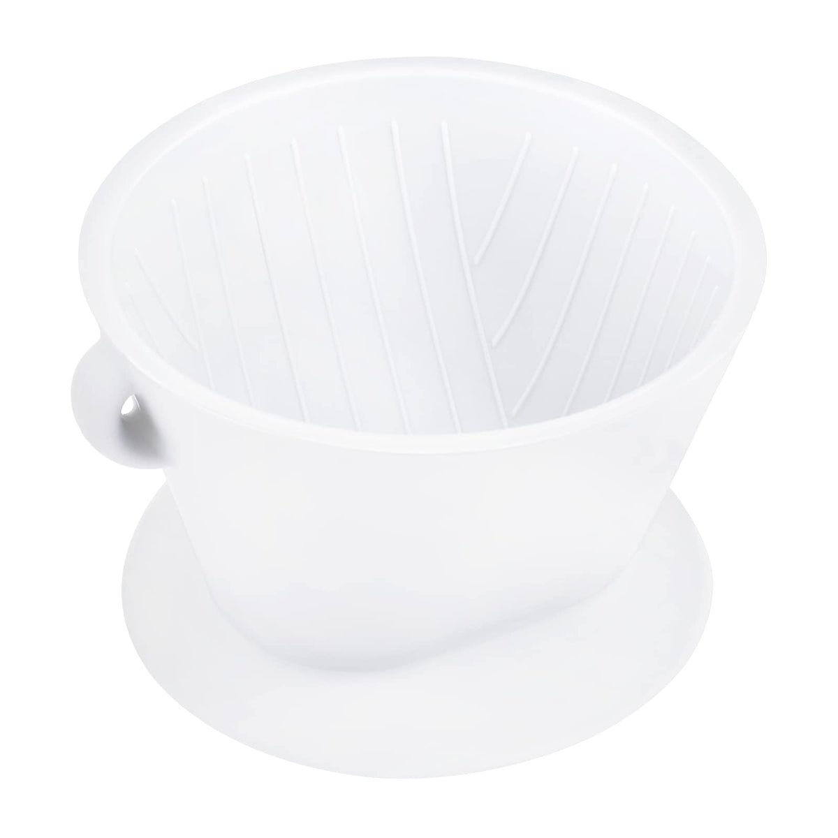 Segarty Pour Over Coffee Maker, Single Cup White Ceramic Coffee Dripper, Size No.2 Reusable Filter Cone Drip Holder Slow Brewer with 3 Holes Flat Bottom for Home, Office, Travel, Camping
