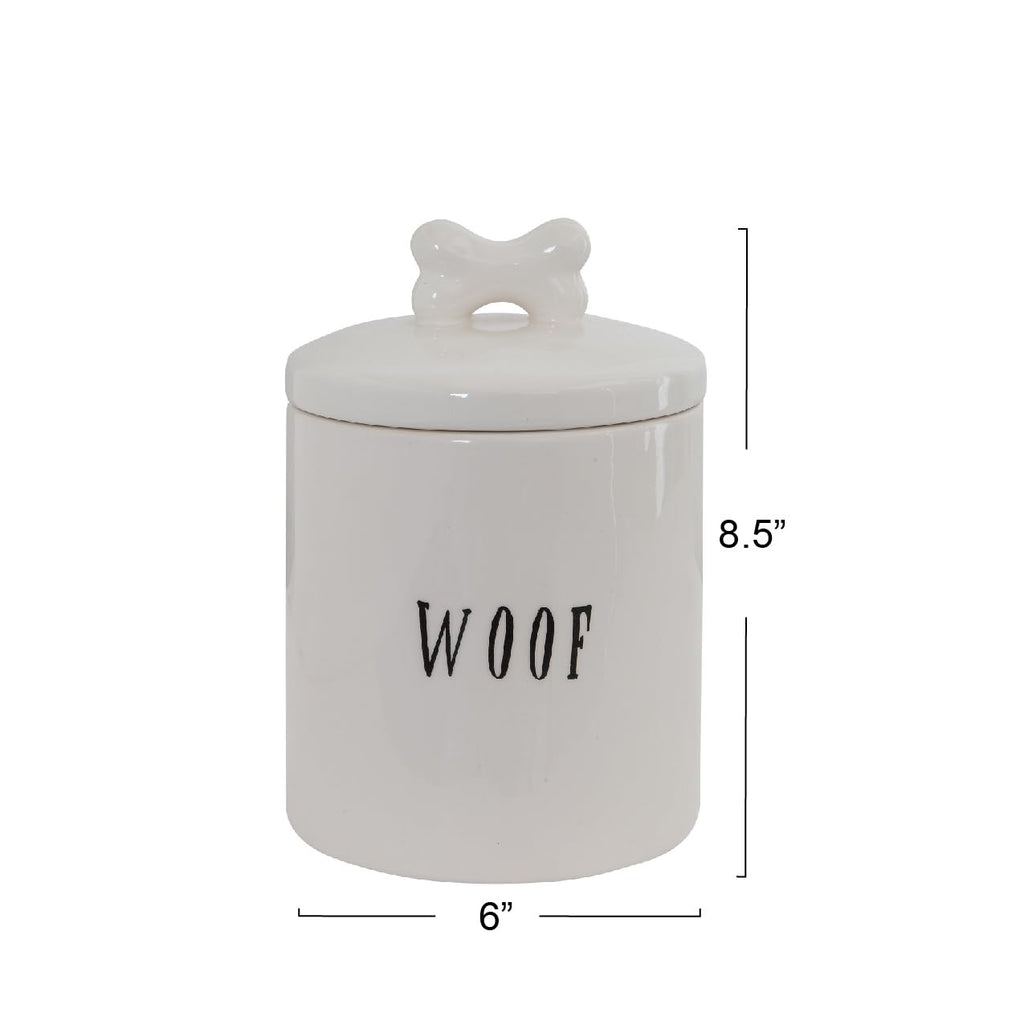Creative Co-Op Woof Jar with Bone Handle on Lid