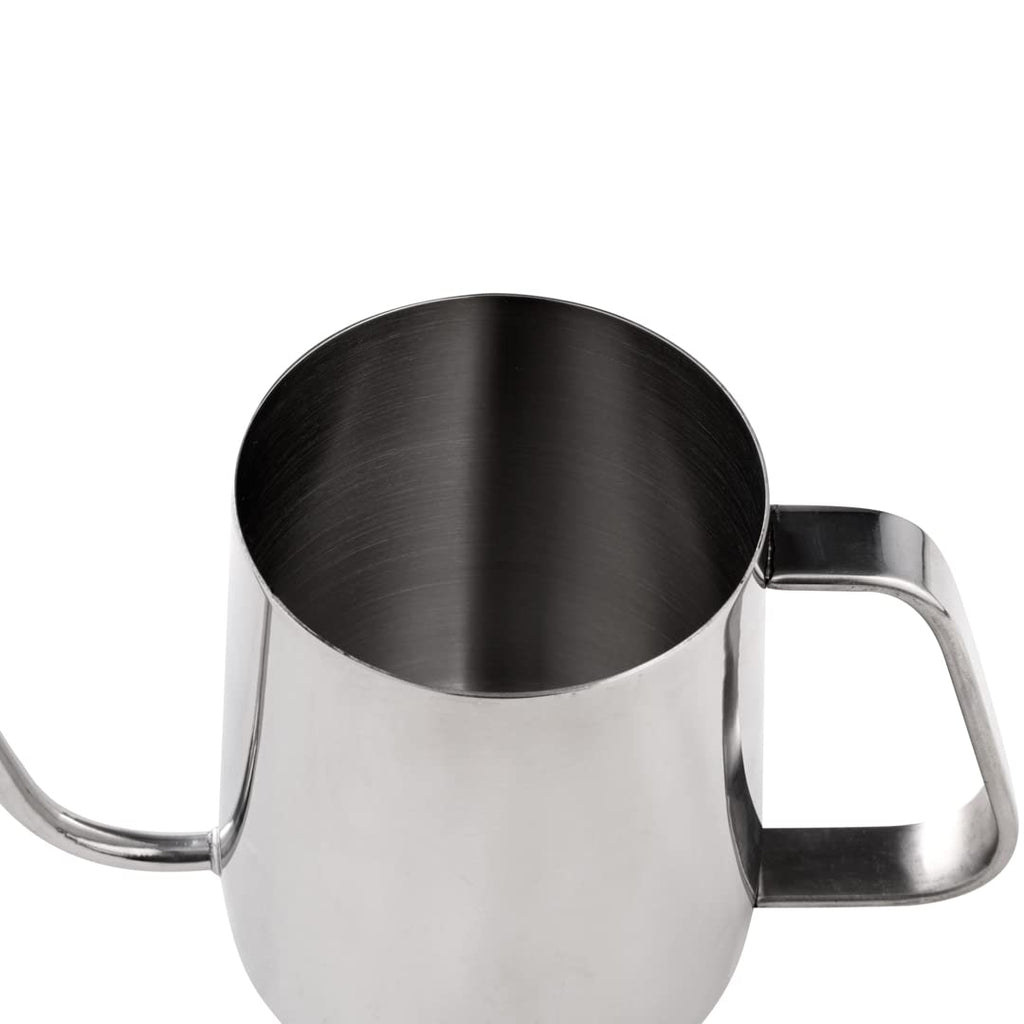 Restaurantware Pour Over Kettle Pack of 1 Stainless Steel 12 oz Precision Spout Gooseneck Coffee Kettle With Ergonomic Handle, Corrosion-Resistant for Artisan Brewing, Silver