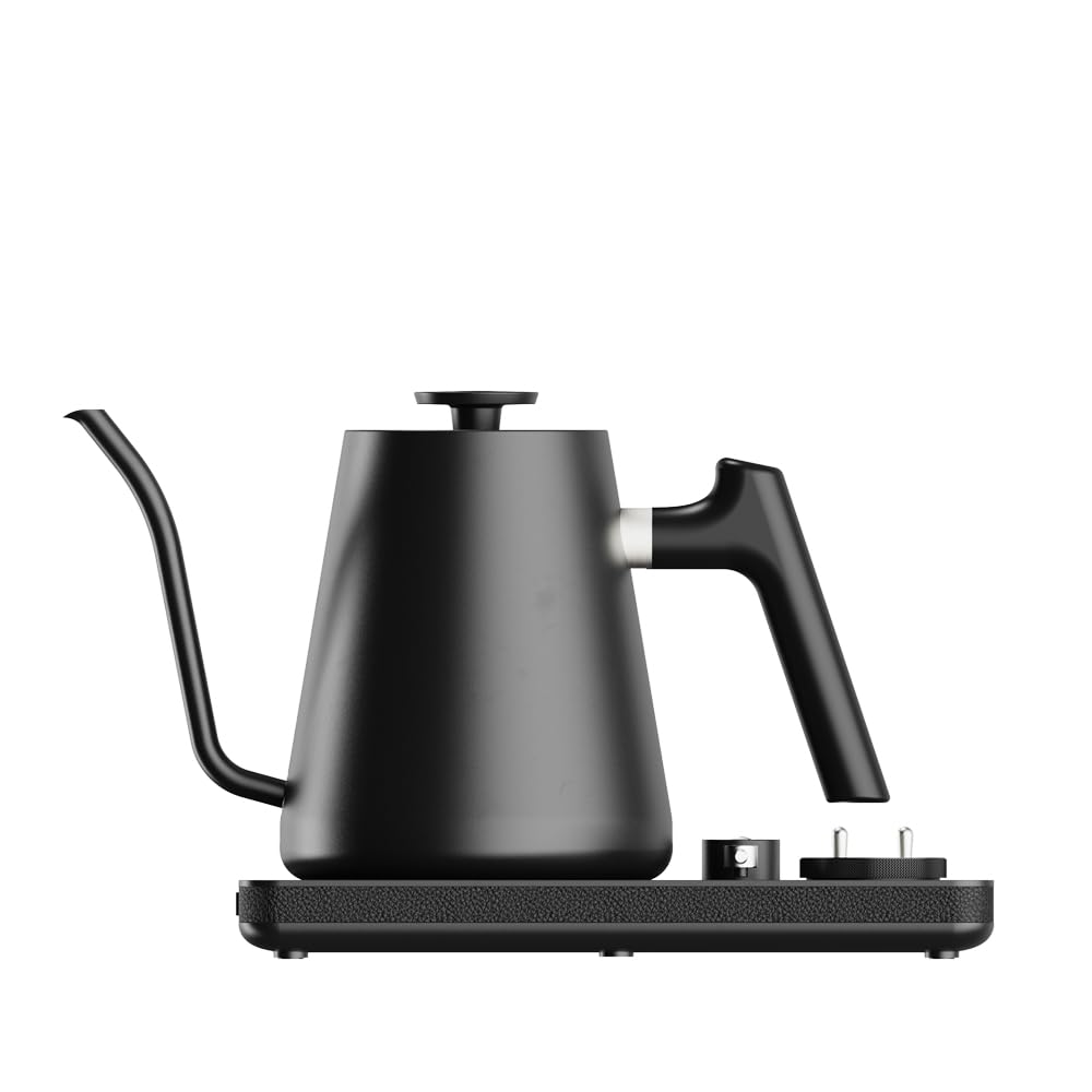 Lafeeca DJ Electric Gooseneck Kettle - Pour Over Coffee & Tea - Turntable Design - Water Boiler - Quick Heating & Temperature Control - Black
