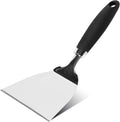 JXWING 9.8 Inch Wide Turner Spatula, 304 Stainless Steel for Grills, Black