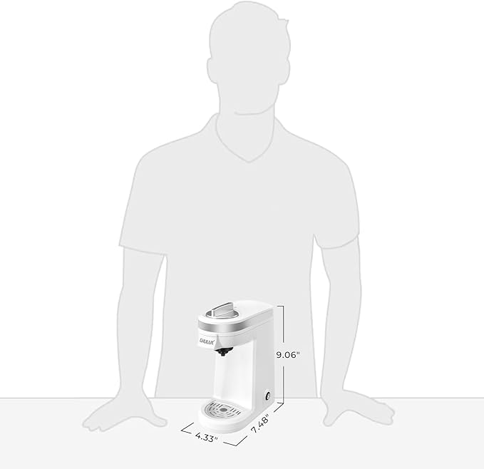 CHULUX Mini Single Serve Coffee Maker, Portable Pod Coffee Machine, White