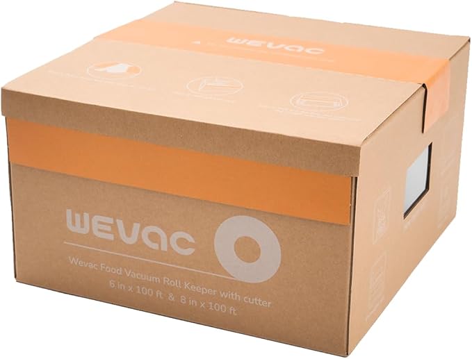 Wevac Vacuum Sealer Bags for Food, 6"x100' & 8"x100' Rolls with Cutter Box