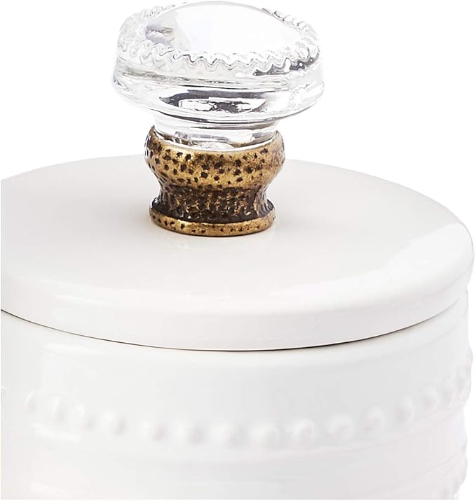 Mud Pie 47800002 Farmhouse Inspired Vintage Doorknob Cream and Sugar Set, One Size, White