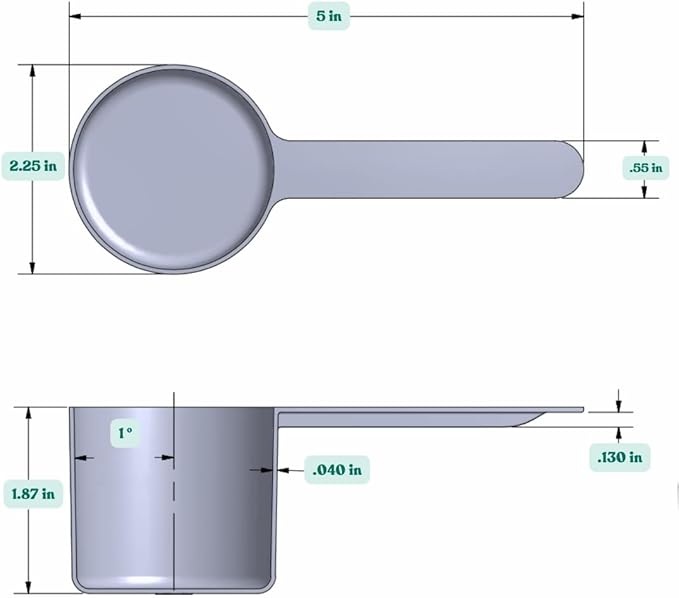 Supplement and Supply 106 mL (106 CC | 3.58 Oz.) Long Handle Plastic Measuring Scoop for Coffee, Protein Powder, Pet Food, Spices, Grains, Dry Goods – Food-Grade BPA-Free (Pack of 1)