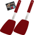 GORILLA GRIP BPA-Free Silicone Spatula for Non Stick Frying Pan, 2 PK, Heat Resistant Flexible Head, Patented Soft Comfortable Handle, Non-Scratch Kitchen Turner, Flip Burgers, Pancakes, 11.6 in, Red