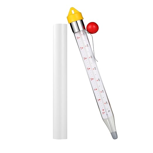 New Candy Thermometer with Pot Clip and Hanging Hook, Deep Fry Oil Thermometer Candy, Sugar Syrup Jam Jelly Instant Read Glass Food Kitchen Cooking Thermometer for Candy Making and Food