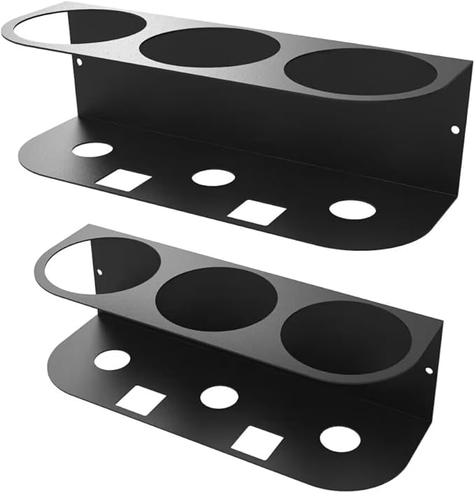 JINGCHENGMEI 2Pcs of 3 Spray Bottles Holder, Steel Wall Mount