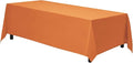 Gee Di Moda Rectangle Tablecloth - 90 x 132 Inch Orange Table Cloth for 6 Foot Tables with Floor-Length Drop - Heavy Duty Washable Fabric for Holiday Party, Dinner, Weddings & Baby Shower