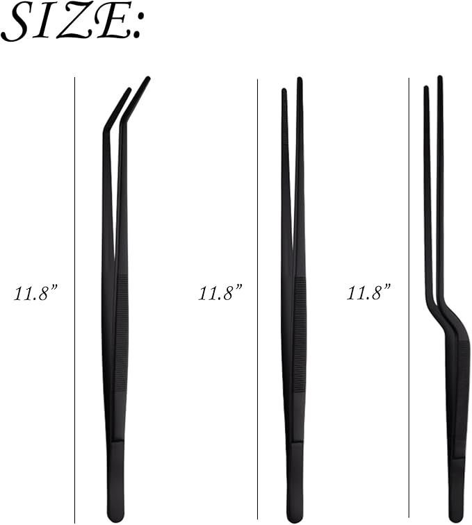 Acronde 11.8 Inch Professional Stainless Steel Food Tongs