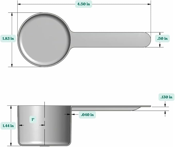 Supplement and Supply 53 mL (1.8 Oz. | 3.58 Tablespoon) Long Handle Plastic Measuring Scoop for Coffee, Protein Powder, Pet Food, Spices, Grains, Dry Goods – Food-Grade BPA-Free (Pack of 25)