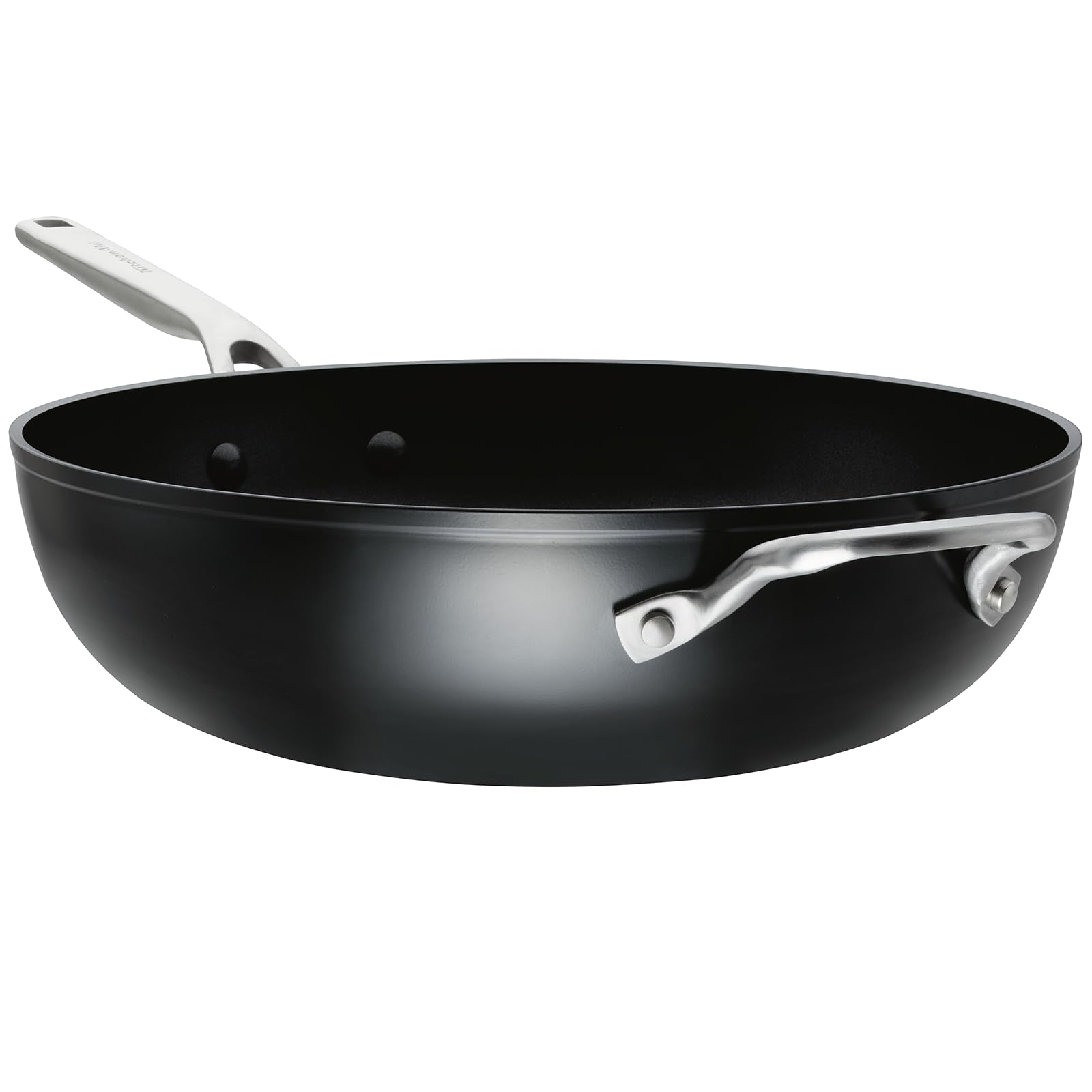 KitchenAid Hard-Anodized Induction Nonstick Stir Fry Pan/Wok with Helper Handle, 12.25-Inch, Matte Black