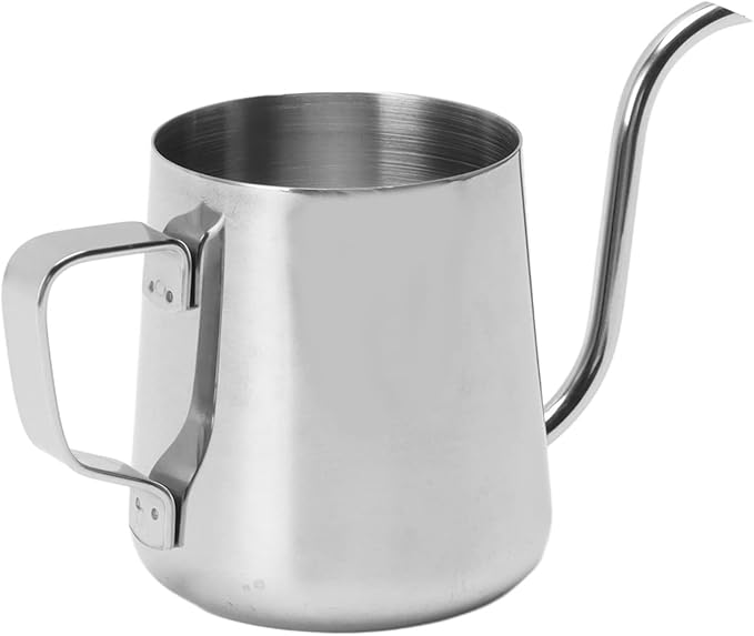 Pour Over Coffee Kettle, 8.5oz Stainless Steel Gooseneck Spout Pour Over Coffee Kettle, Long Narrow Drip Spout Coffee Tea Pots for Pour Over Coffee, Home Brewing, Camping (8.5oz, Silver)