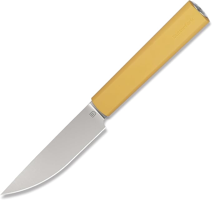 Butterfork 3.5 Inch Paring Knife, AR-RPM9 Steel Fruit Vegetable Knife with Ergonomic ABS Handle Oak Sheath, Ultra Sharp Kitchen Knife for Peeling Coring Cutting, Gift for Home Chefs