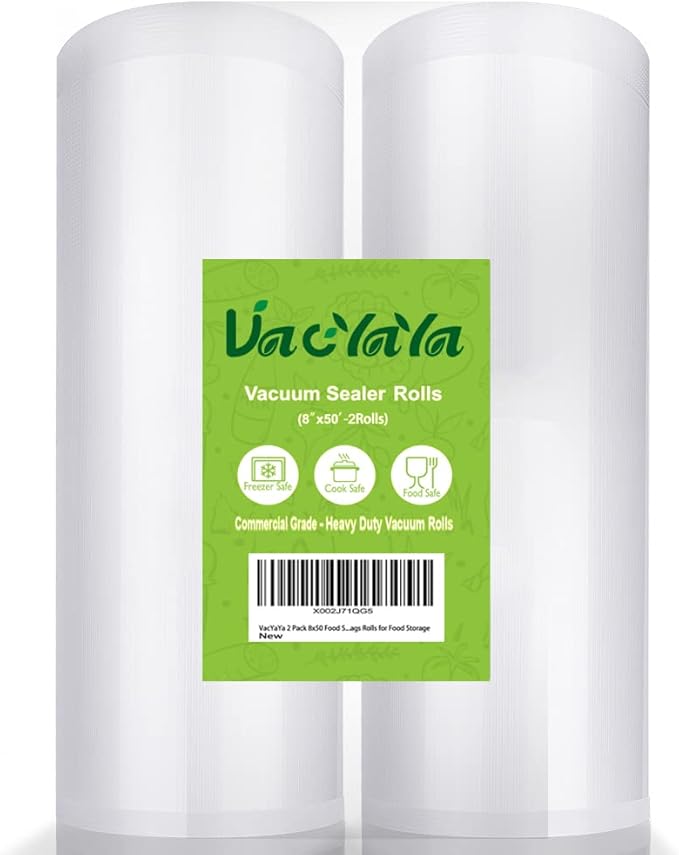 VacYaYa 2Pack Vacuum Sealer Bags Rolls 8"x50' for Food Storage