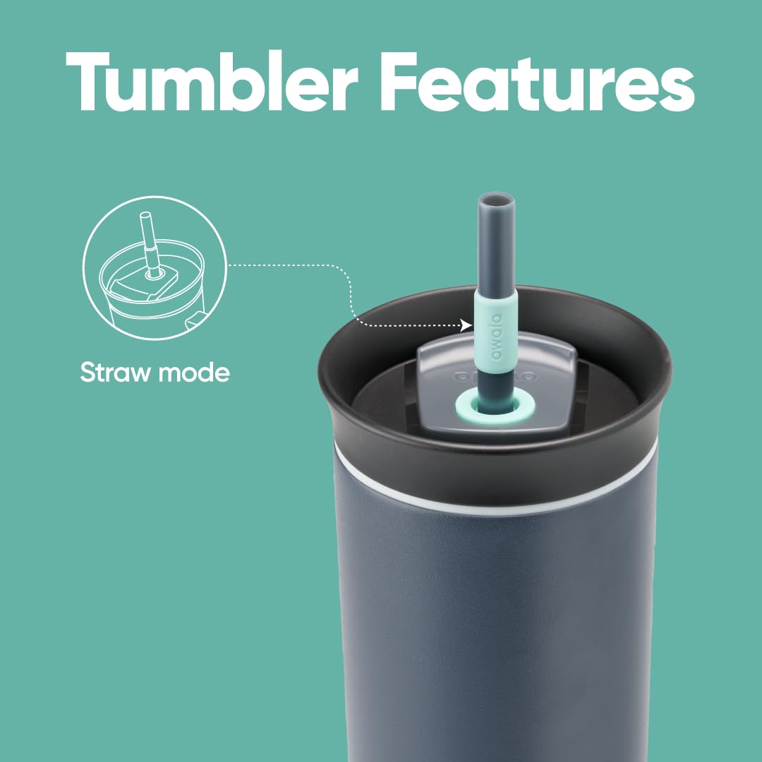 Owala Tumbler Stainless Steel Water Bottle 24 oz Foggy Tide