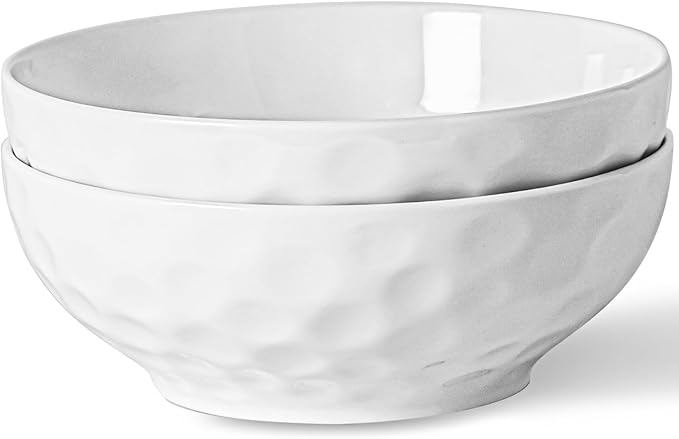 HOMBENE Soup Bowls, 7 Inch Oatmeal Bowls, Kitchen Bowl Set, Microwave and Dishwasher Safe, Scratch Resistant, Set of 2