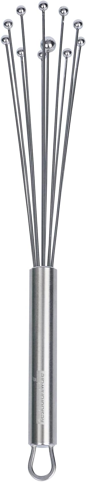 Restaurantware 10.5 in Stainless Steel Ball Whisk - 24 Pack - German Standard Egg Beater with Ergonomic Handle, Dishwasher Safe - Manual Mixer Cooking Whisk for Baking, Stirring, Sauces, Beating